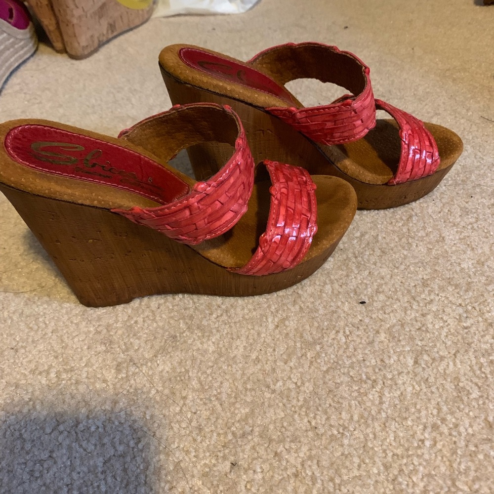 Red Sbicca Wedges